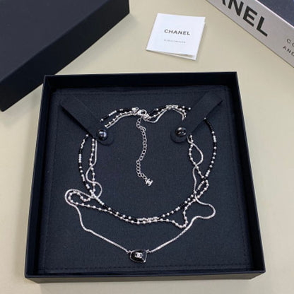 Chanel Beaded Triple-Layer Choker Necklace