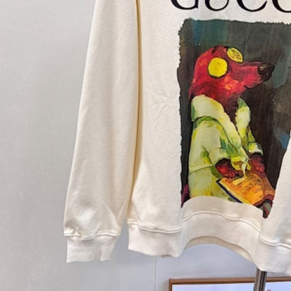 Gucci cotton-jersey sweatshirt with an artistic animal graphic print