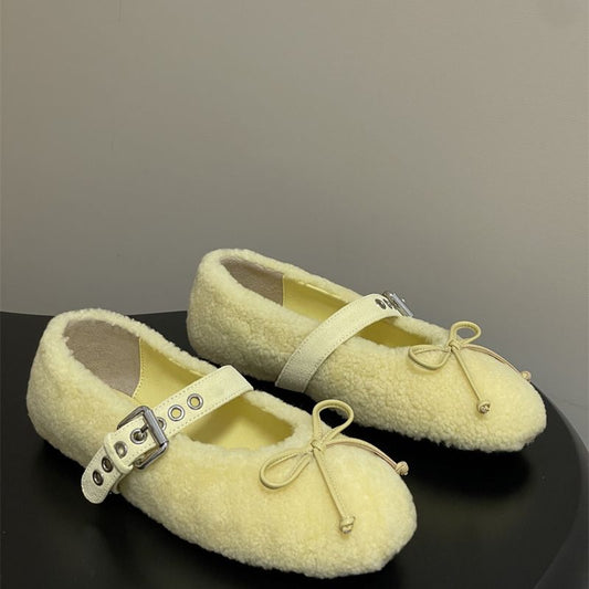 Miu Miu Shearling Ballerinas