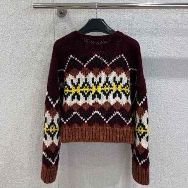 Celine cropped fair isle sweater