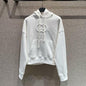 Gucci Logo-Embossed Hoodie in white.