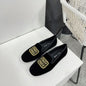 Miu Miu Logo-Embroidered Velvet Slippers.