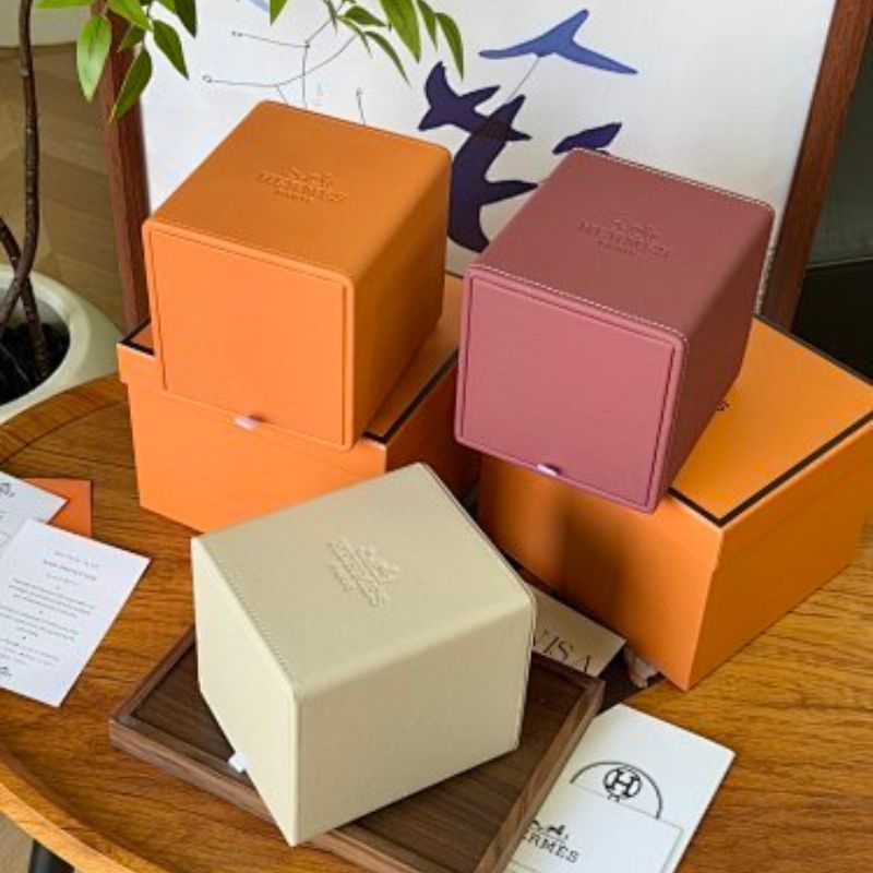 Hermès leather tissue boxes
