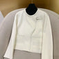 Hermès white cropped jacket with an asymmetrical front closure