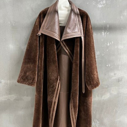 Hermès long brown reversible coat,