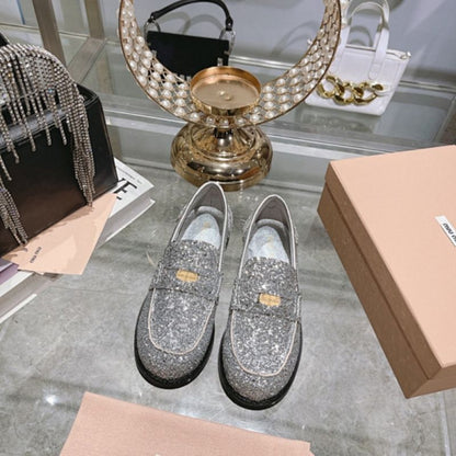 Miu Miu Glitter Loafers