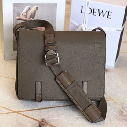Loewe XS Military messenger bag in soft grained calfskin. CCC
