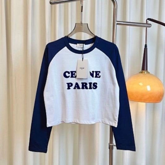Celine Loose Long-Sleeved T-Shirt in Cotton Jersey