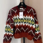 Celine Crew Neck Sweater in Fair Isle Wool.