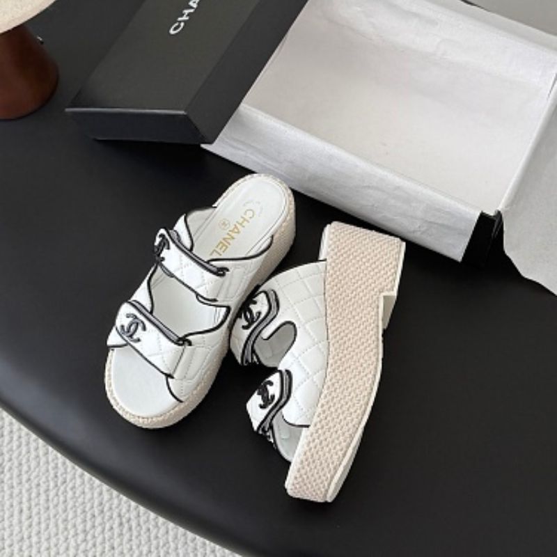 Chanel Quilted Graphic-Trim Dad Sandals from the Cruise