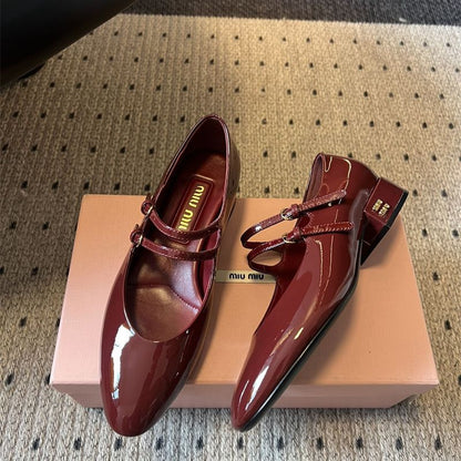 Miu Miu Patent Leather Slingback Pumps with Buckles