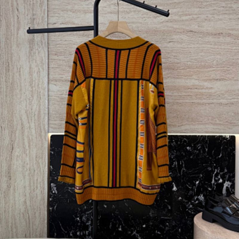 Hermès "Lettres Equestres" long cardigan.