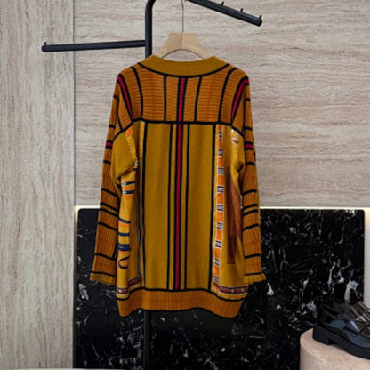 Hermès "Lettres Equestres" long cardigan.