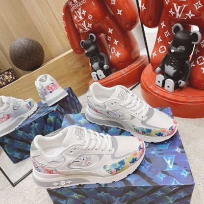 Louis Vuitton LV Trainer Sneaker with a special multi-color Monogram motif print