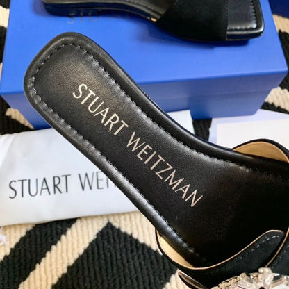 Saint Laurent Shine Buckle Slide Sandals