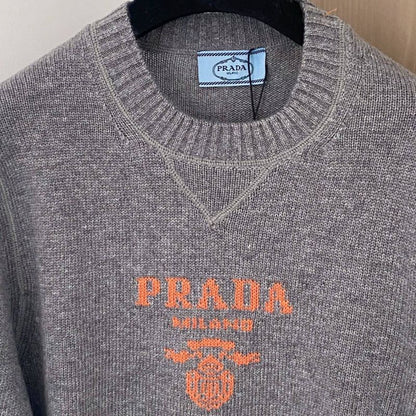 Prada intarsia-knit crew-neck sweater