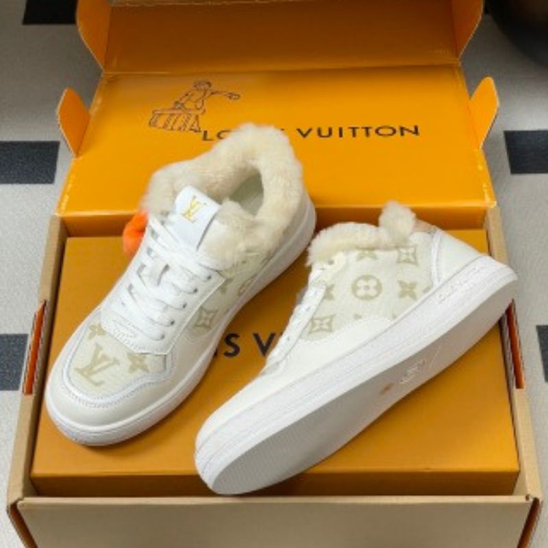 Louis Vuitton LV Stadium Sneaker in the white and beige Monogram denim colorway