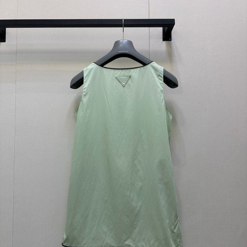 Prada sleeveless cotton mini-dress.