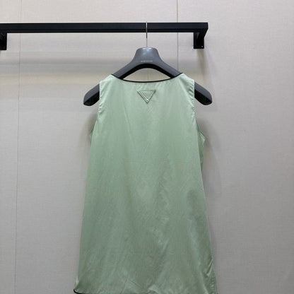 Prada sleeveless cotton mini-dress.