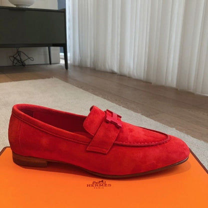 Hermès Paris Loafers in a vibrant monochromatic red