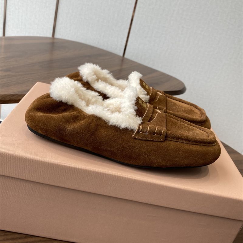 Miu Miu Ruches Suede Loafers