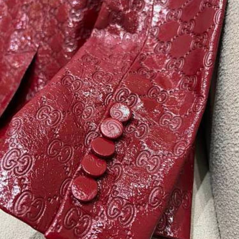 Gucci GG Embossed Leather Jacket