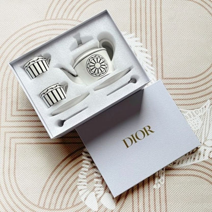 Dior Maison Monsieur Dior tea set, designed by Cordelia de Castellane.