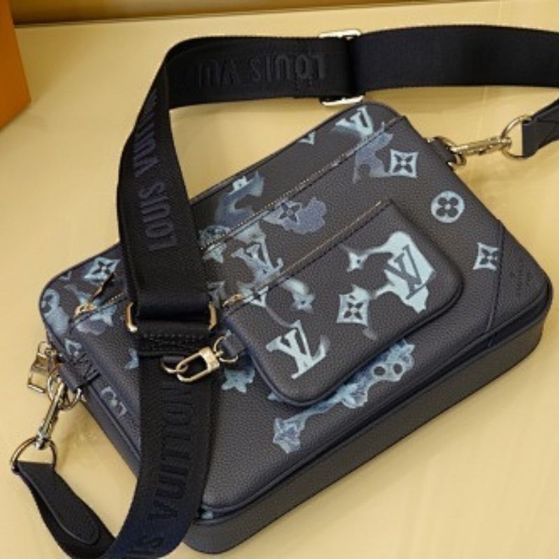 Louis Vuitton Trio Messenger in Monogram Ink Watercolor blue