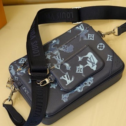 Louis Vuitton Trio Messenger in Monogram Ink Watercolor blue