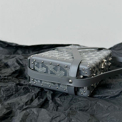 Goyard Minaudière Trunk Bag in grey