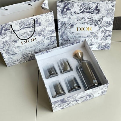 Dior-inspired smoked glass carafe and tumbler set,