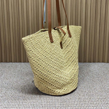 Saint Laurent Panier Raffia Tote Bag,