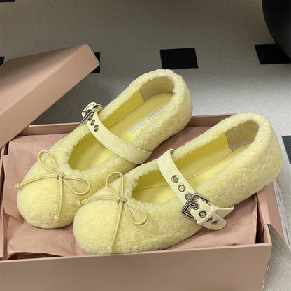 Miu Miu Shearling Ballerinas