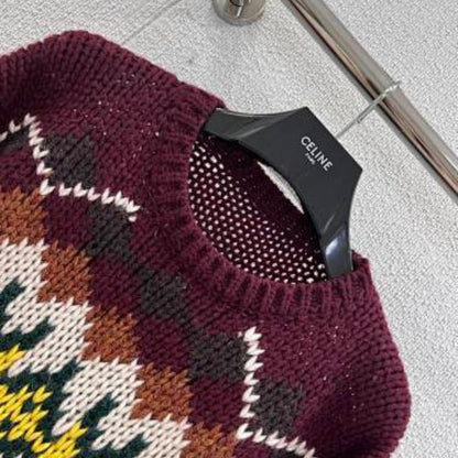 Celine cropped fair isle sweater
