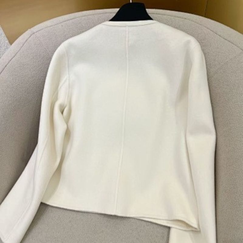 Hermès white cropped jacket with an asymmetrical front closure