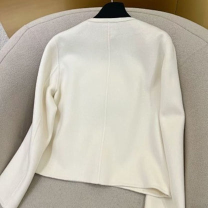 Hermès white cropped jacket with an asymmetrical front closure
