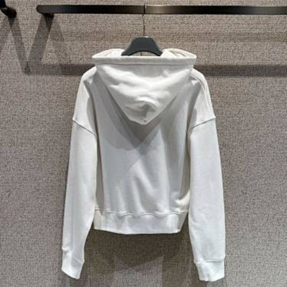 Gucci Logo-Embossed Hoodie in white.