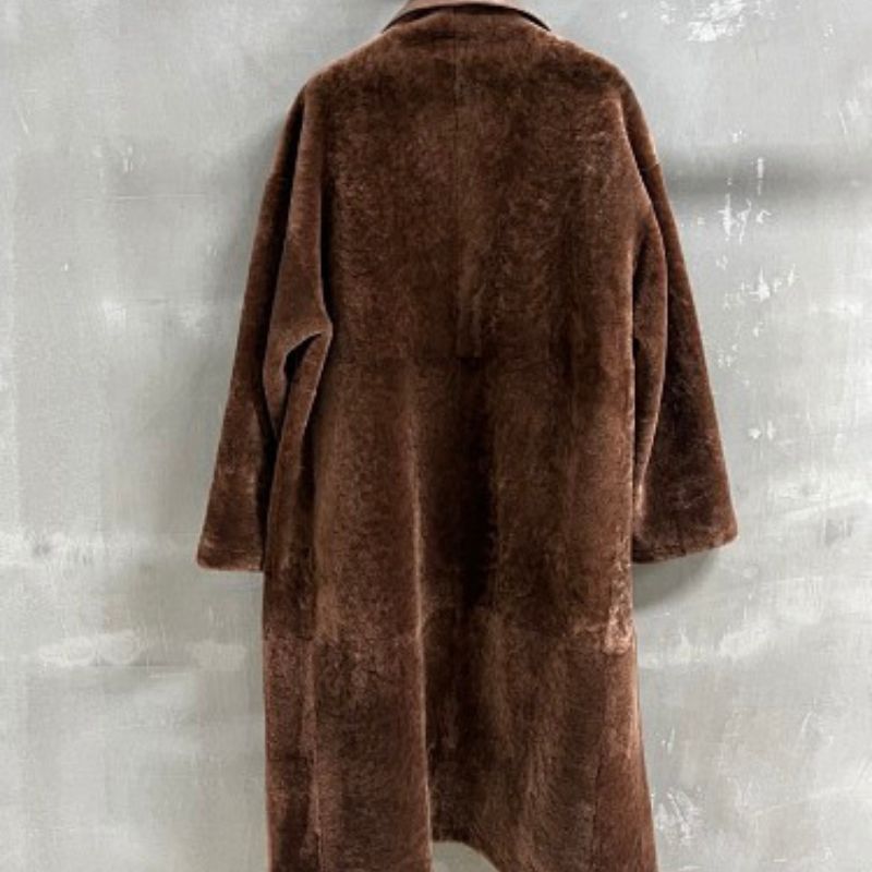 Hermès long brown reversible coat,