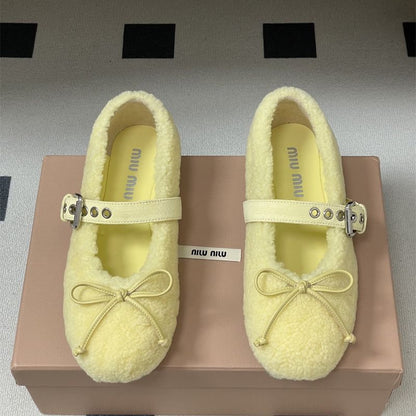 Miu Miu Shearling Ballerinas