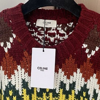 Celine Crew Neck Sweater in Fair Isle Wool.