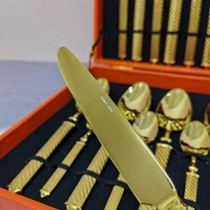 Hermès 24-piece Gold-Plated Cutlery Set,