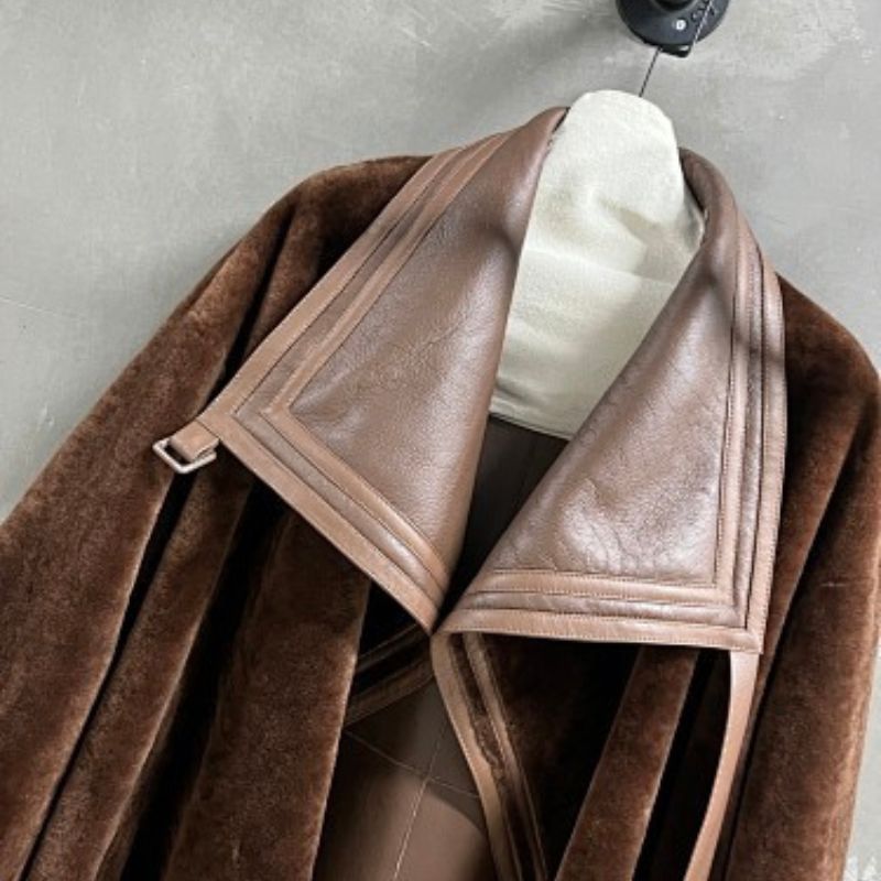 Hermès long brown reversible coat,