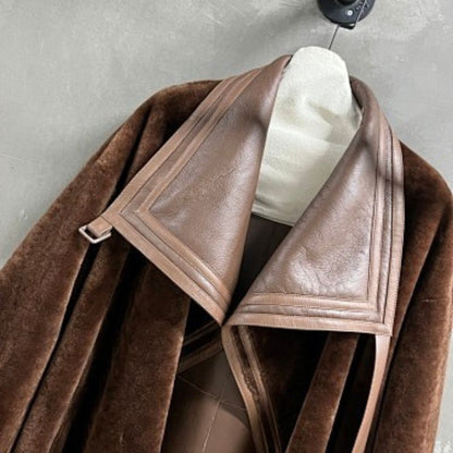 Hermès long brown reversible coat,