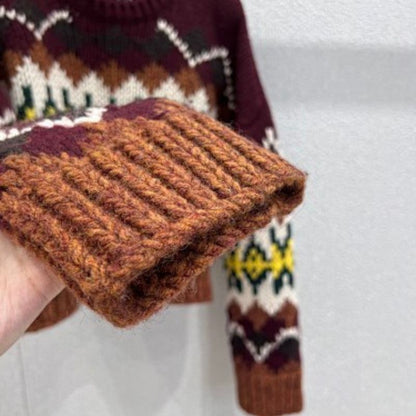 Celine cropped fair isle sweater