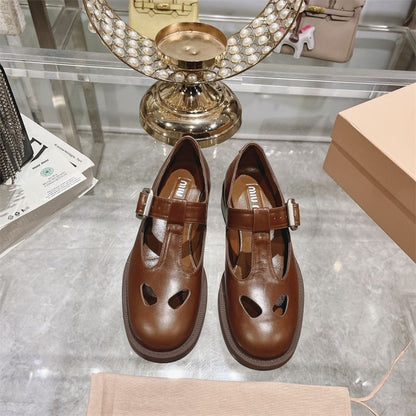 Miu Miu 30mm Leather T-bar Shoes.