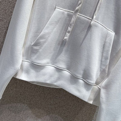 Gucci Logo-Embossed Hoodie in white.