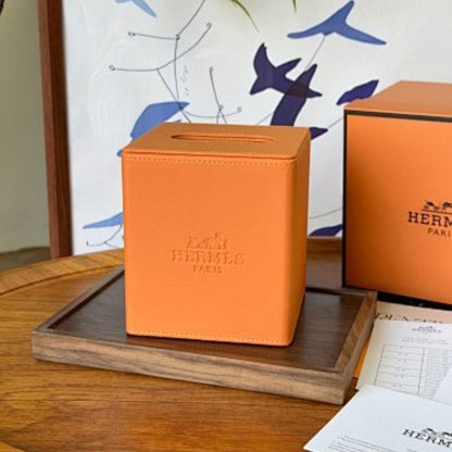 Hermès leather tissue boxes