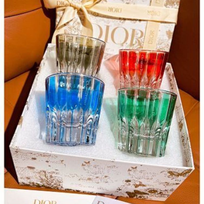 Dior Maison Cannage Colored Crystal Water Glasses,