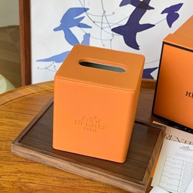 Hermès leather tissue boxes