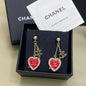 Chanel "COCO" Heart Arrow Drop Earrings